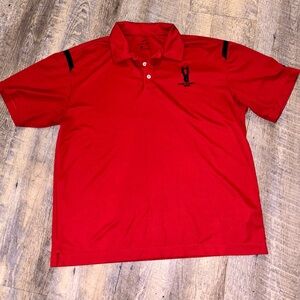 Nike Dri Fit Polo Large Red Short Sleeve Dark Horse Wine Polo Shirt